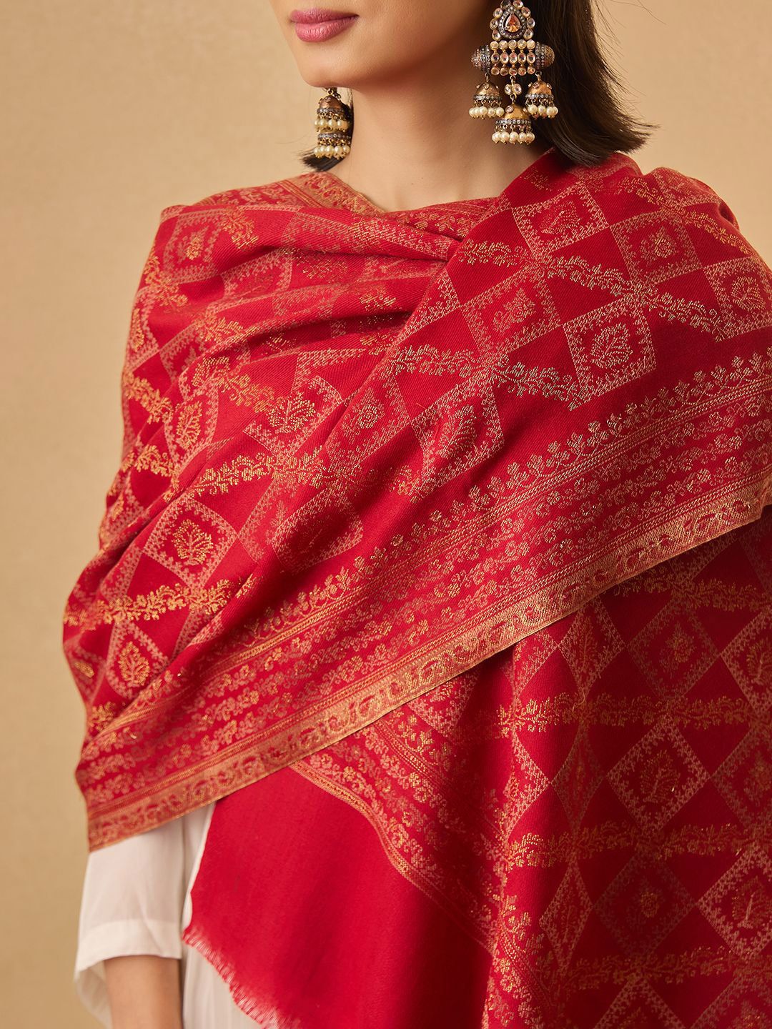 Dhiyona PA Geometric Woven Design Shawl