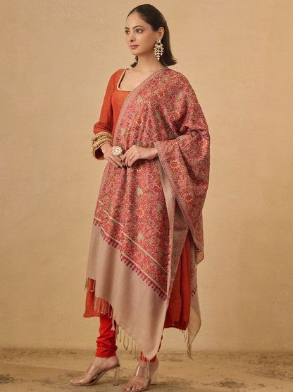 Dhiyona PA Floral Embroidered Woolen Shawl