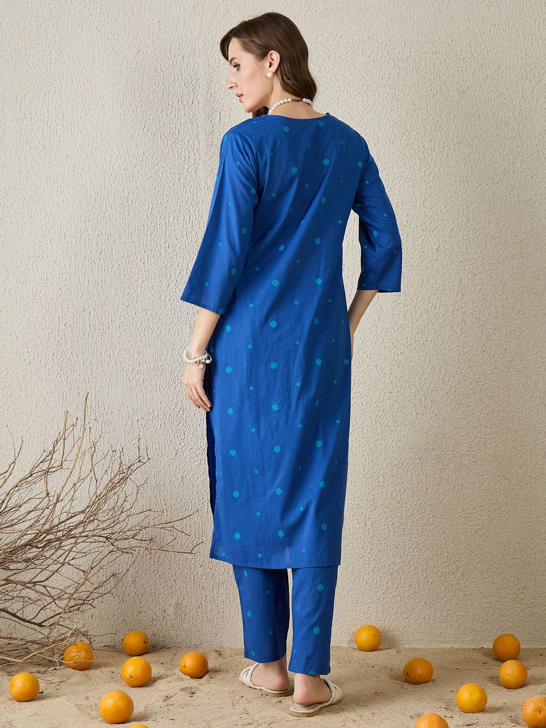 Women Ethnic Motifs Printed Pure Cotton Kurta with Trousers