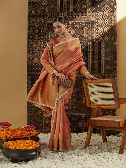 Dhiyona KS Women's Woven Design Embellished Saree