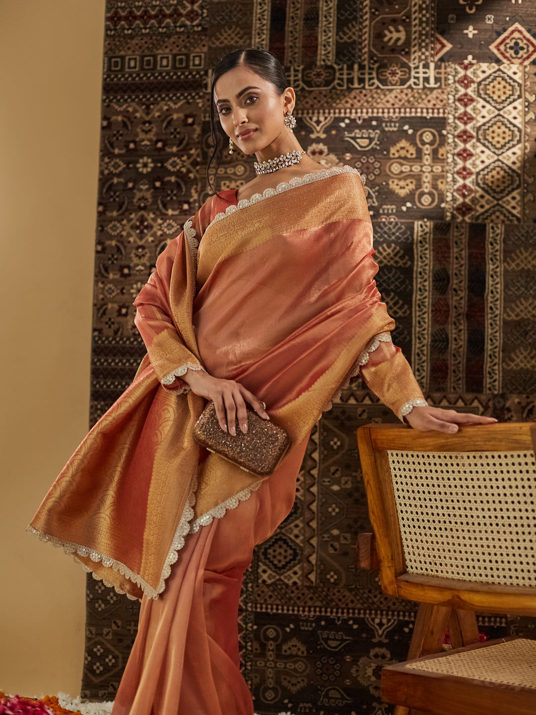 Dhiyona KS Women's Woven Design Embellished Saree