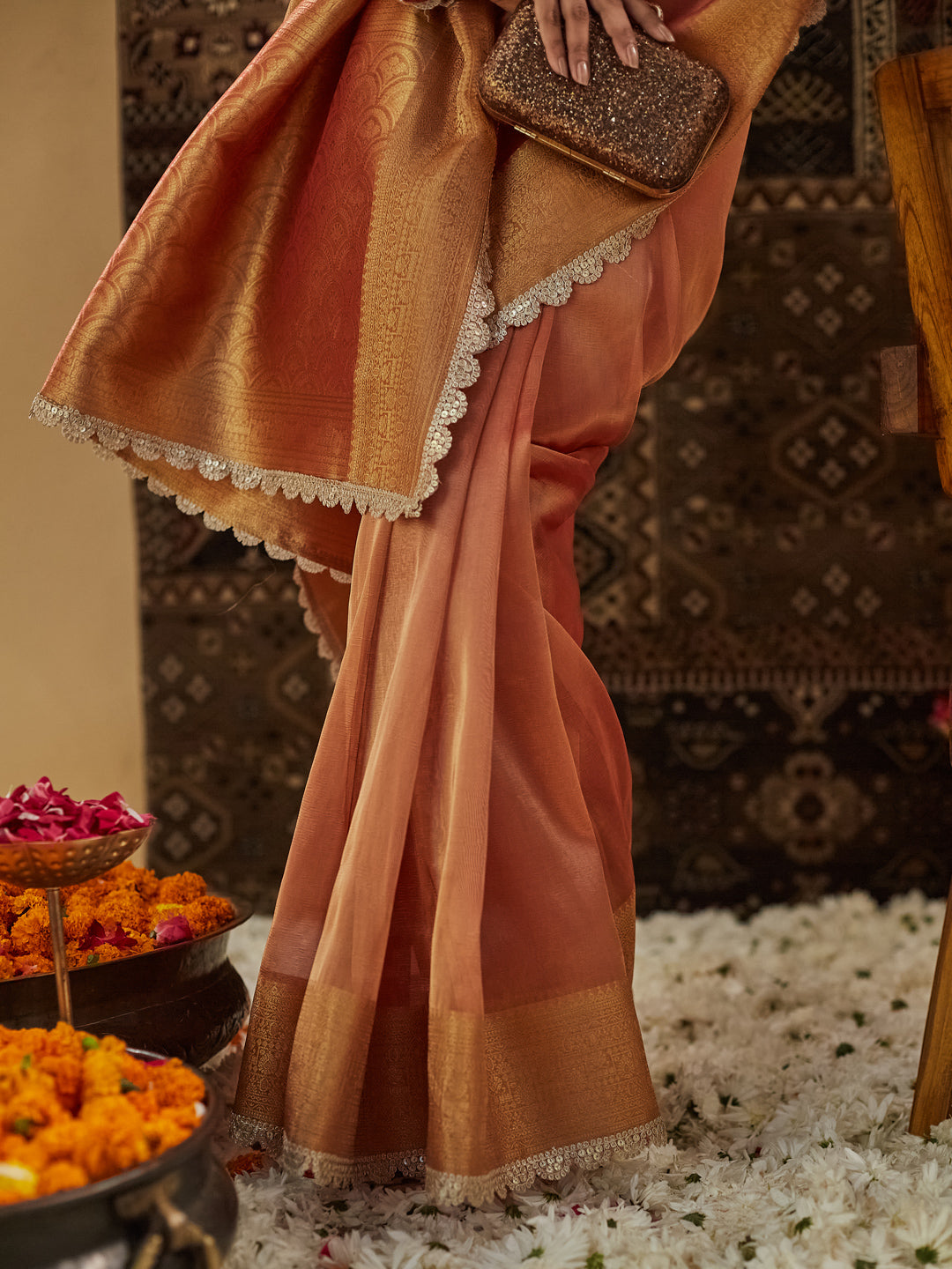 Dhiyona KS Women's Woven Design Embellished Saree