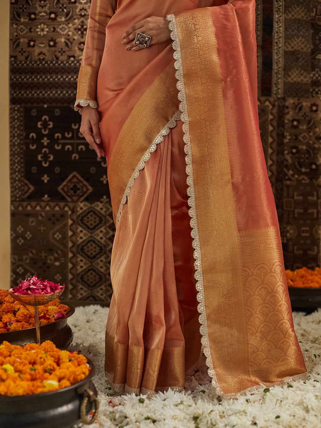 Dhiyona KS Women's Woven Design Embellished Saree