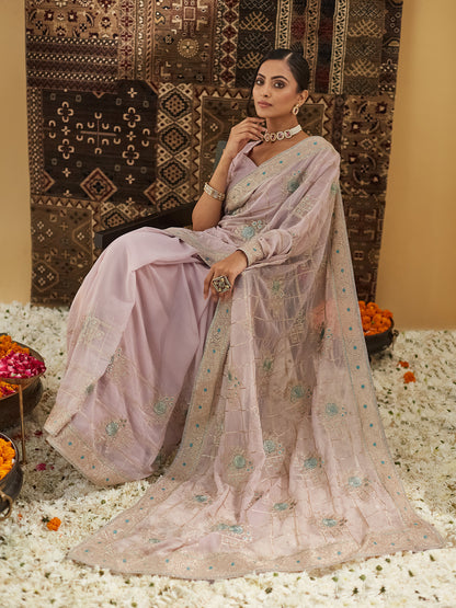 Dhiyona KS Women's Embellished Embroidered Saree
