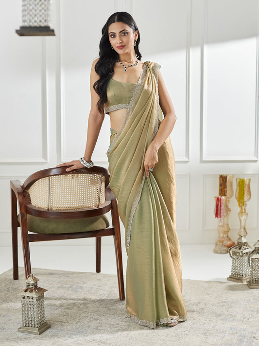 Dhiyona KS Women's Beads and Stones Silk Blend Saree