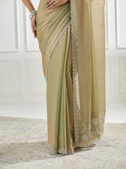 Dhiyona KS Women's Beads and Stones Silk Blend Saree