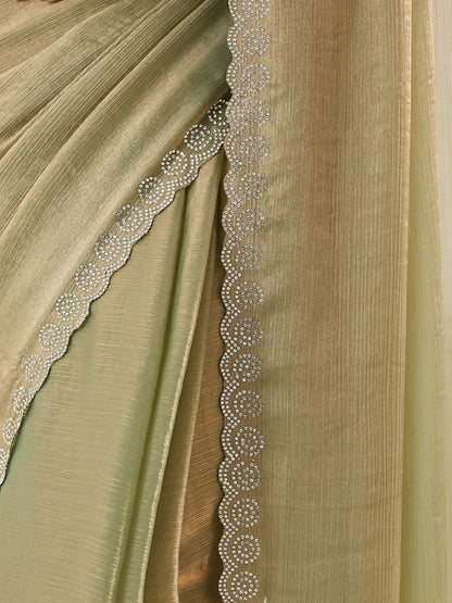 Dhiyona KS Women's Beads and Stones Silk Blend Saree