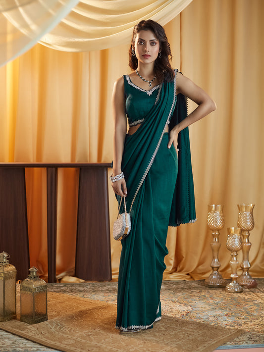 Dhiyona KS Women's Beads and Stones Silk Blend Saree