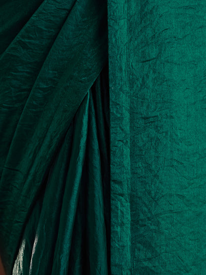 Dhiyona KS Women's women peacock blue solid silk saree
