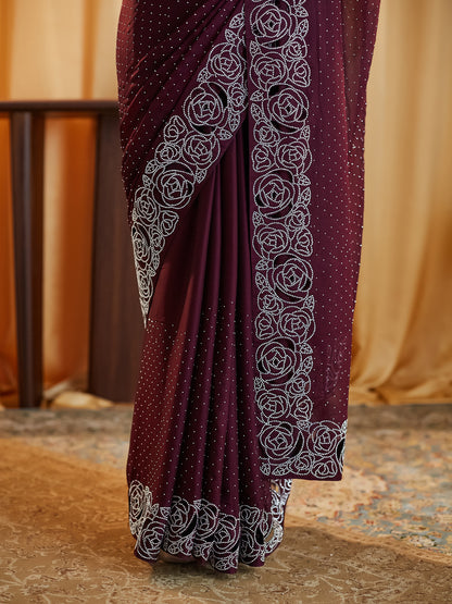 Dhiyona KS Women's Embellished Beads and Stones Saree