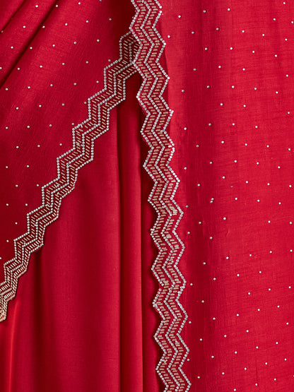 Dhiyona KS Women's Embellished Beads and Stones Silk Blend Saree