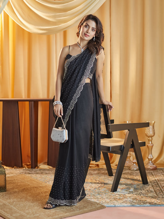 Dhiyona KS Women's Beads and Stones Silk Blend Saree