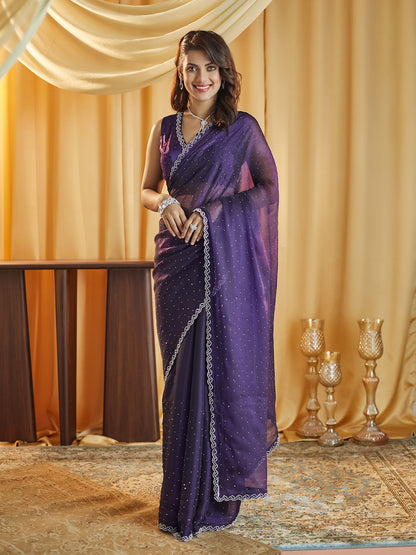 Dhiyona KS Women's Embellished Beads and Stones Saree