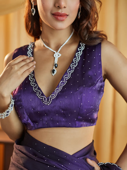 Dhiyona KS Women's Embellished Beads and Stones Saree