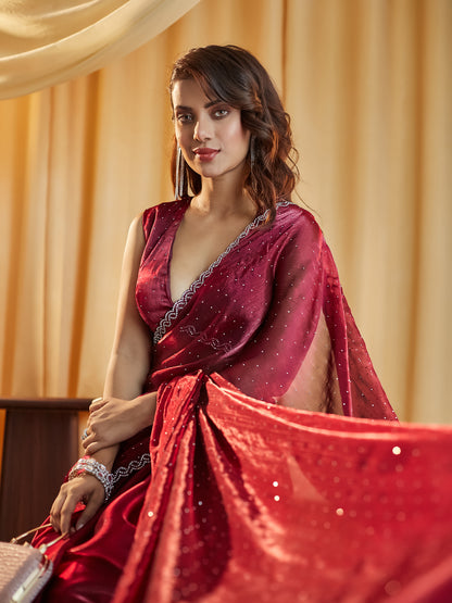 Dhiyona KS Women's Embellished Beads and Stones Saree
