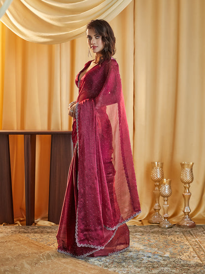 Dhiyona KS Women's Embellished Beads and Stones Saree