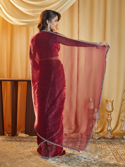 Dhiyona KS Women's Embellished Beads and Stones Saree
