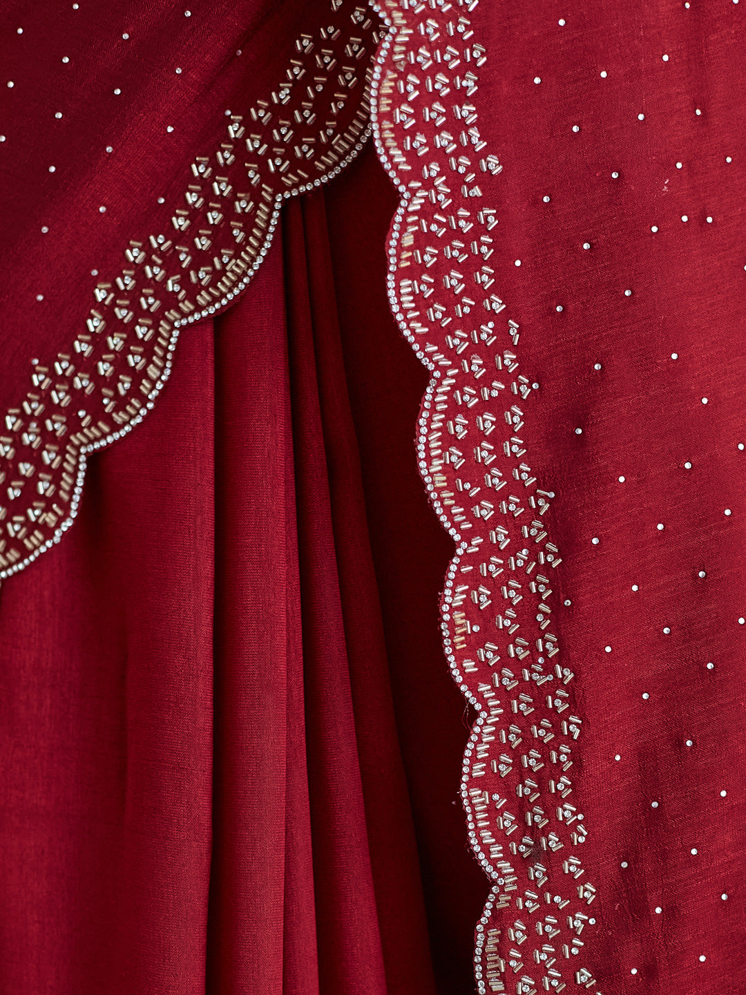 Dhiyona KS Women's Embellished Beads and Stones Silk Blend Saree