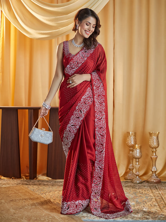 Dhiyona KS Women's Embellished Beads and Stones Saree