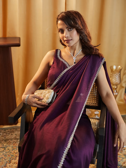 Dhiyona KS Women's Beads and Stones Silk Blend Saree