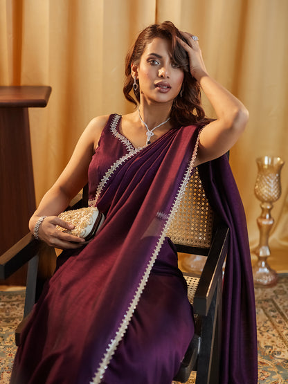 Dhiyona KS Women's Beads and Stones Silk Blend Saree