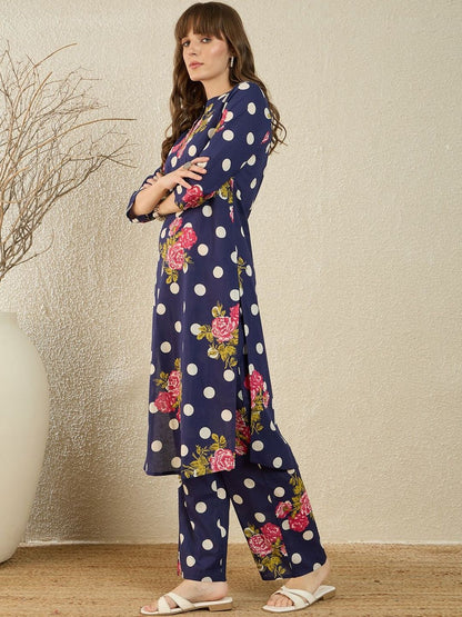 Floral Printed Pure Cotton Kurta With Trouser
