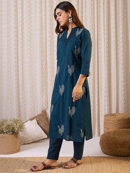 Dhiyona IE Embroidered Pure Cotton Tunic With Trouser