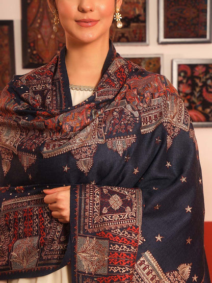 Dhiyona PA Paisley Embroidered Woollen Shawl