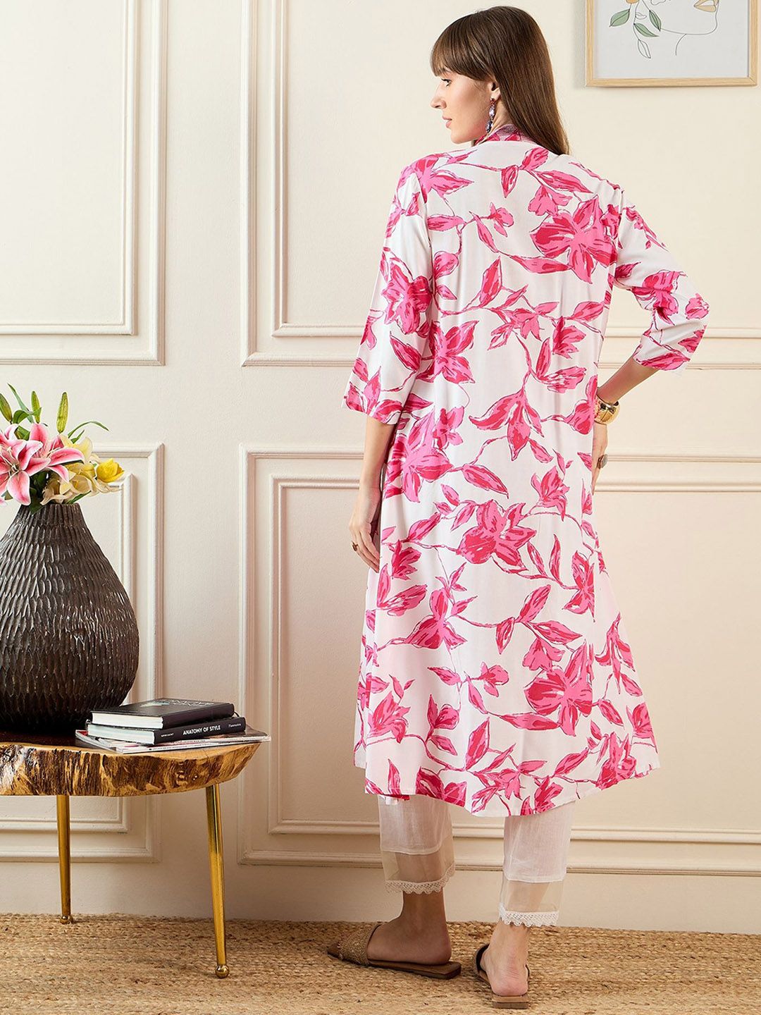Dhiyona IE Floral Printed Anarkali Kurta