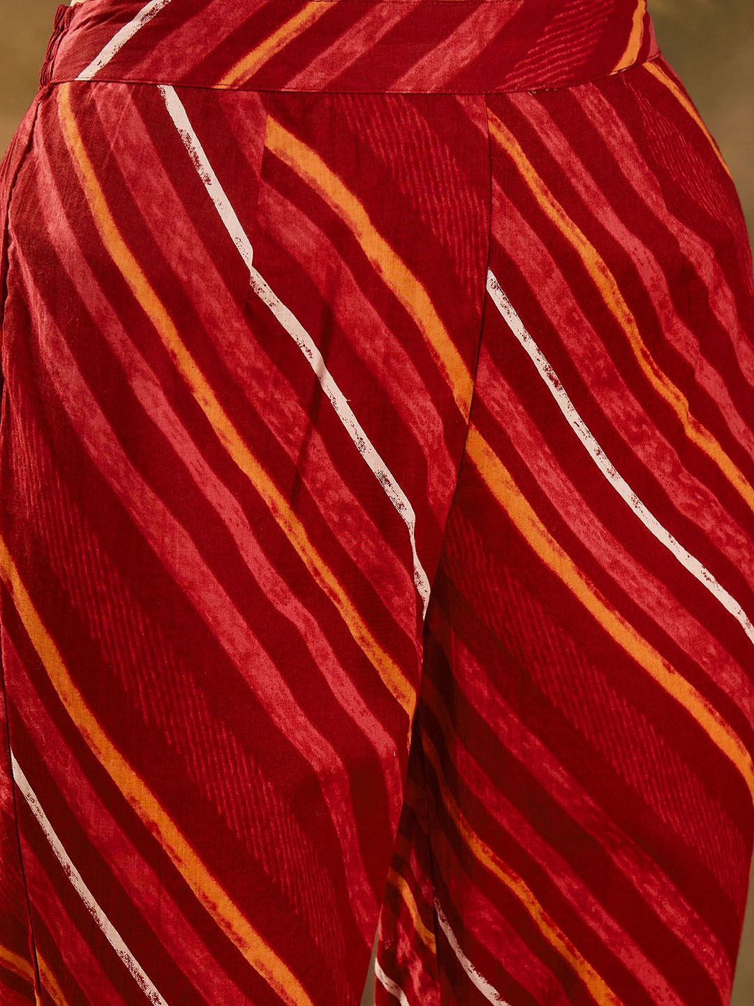 Dhiyona SN Women's Printed With Gota Patti Pure Cotton Anarkali Kurta with Trousers & Dupatta