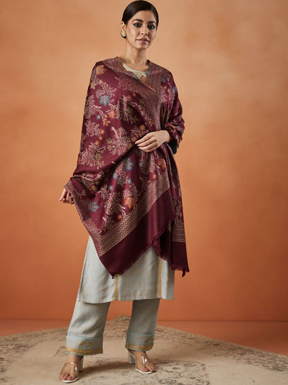 Dhiyona PA Shalimar Kaani Floral Woven Design Shawl