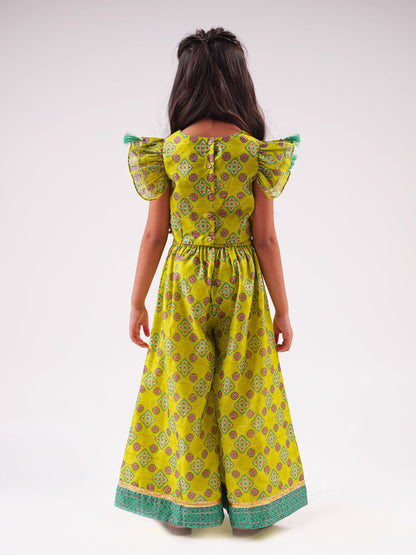 Raangoli Crop Top with Palazzo Girls Co-ordinate set