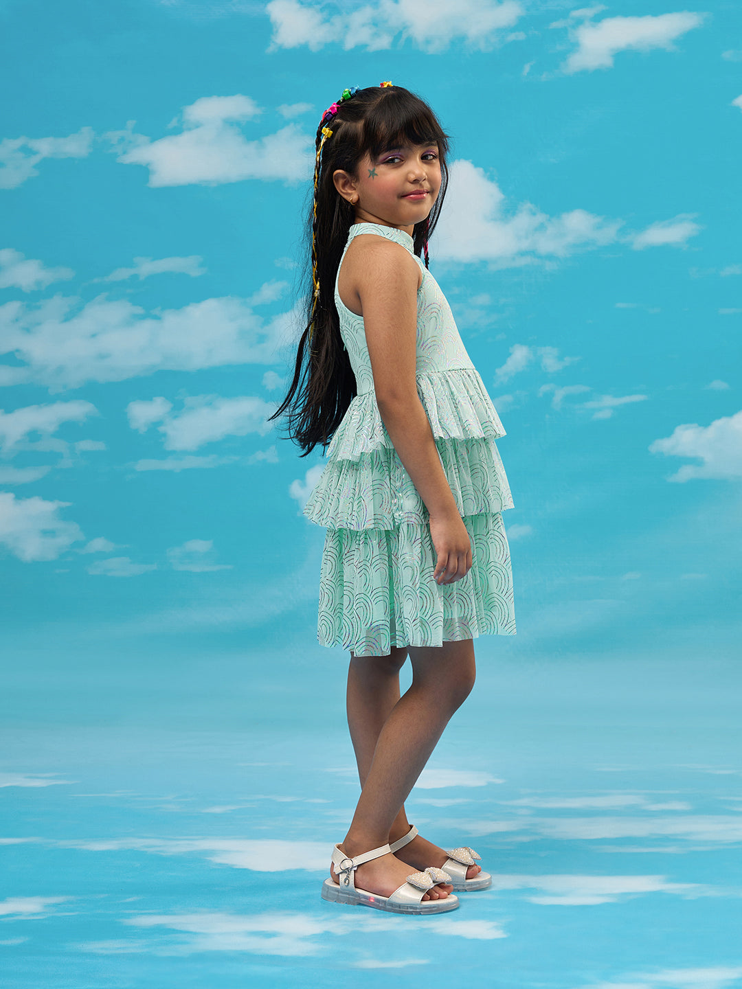 Razzle Dazzle Girls Blue Georgette Party Dress