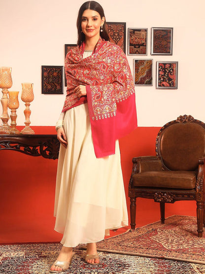 Dhiyona PA Paisley Embroidered Zari Shawl