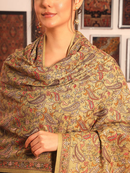 Dhiyona PA Paisley Embroidered Rangrez Pure Wool Shawl