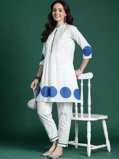 Dhiyona IE Printed Pure Cotton Tunic & Trouser Co-Ords Set