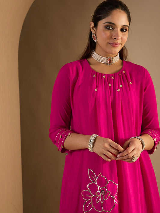 Dhiyona IE Women's Women Floral Printed A-Line Kurta with Trousers