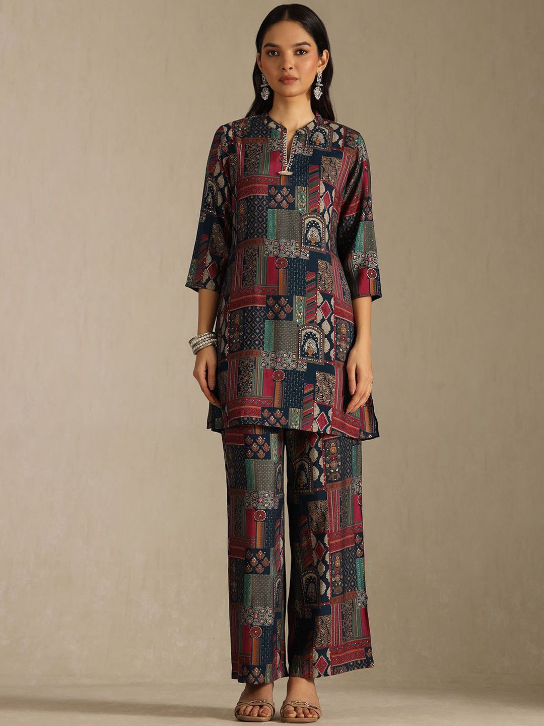 Dhiyona SO Women's Women Ethnic Motifs Printed Kurta with Palazzo