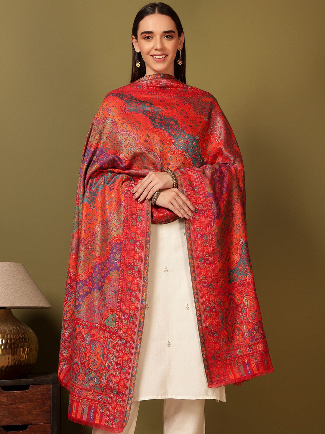 Dhiyona PA Paisley Woven Design Woolen Shawl