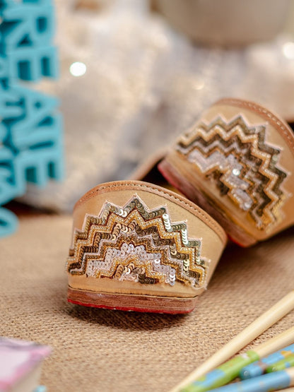 Dhiyona HOP Women Hand Embroidered Leather Mojaris