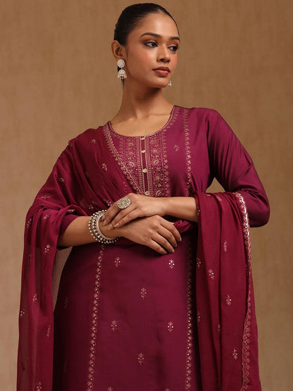Dhiyona SO Women's Women Sequinned Kurta with Trousers & Dupatta