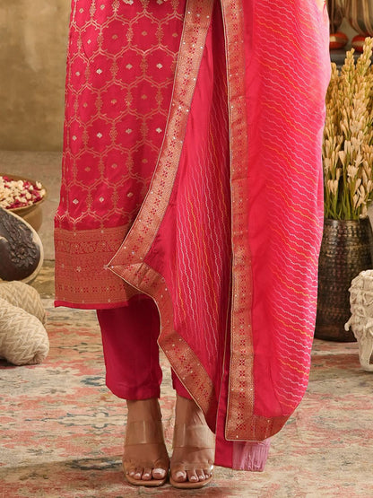 Dhiyona IE Women's Women Ethnic Motifs Embroidered Kurta with Trousers & Dupatta