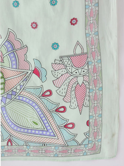 Women Ethnic Motifs Embroidered Panelled Thread Work Pure Cotton Kurta with Trousers & With Dupatta