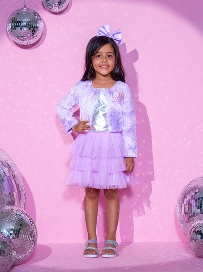 Girls Purple Shrug and Skirt with Bustier Barbie Girls Co-ordinate set