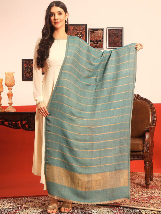 Dhiyona PA Striped Woven Design Reversible Gulzarim Shawl