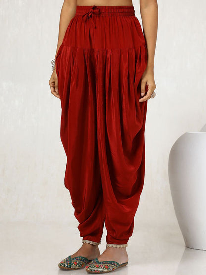 Dhiyona SO Women's Ethnic Motifs Printed Sequinned A Line Kurta with Dhoti Pants