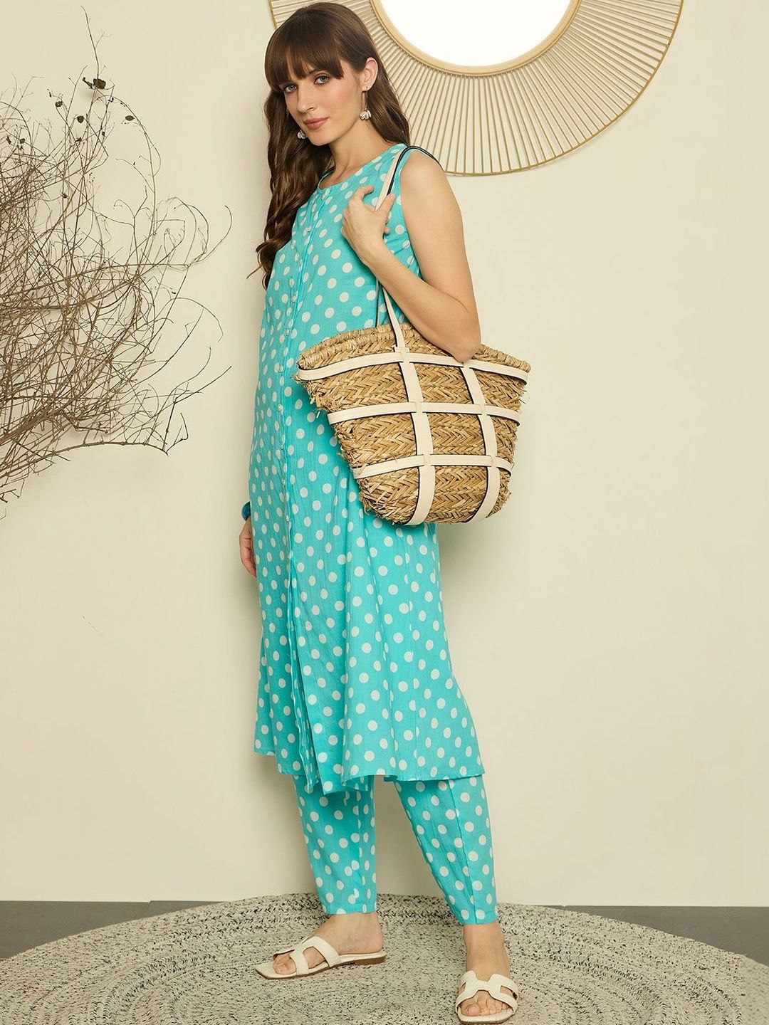 Women Printed Regular Pure Cotton Kurta with Trousers