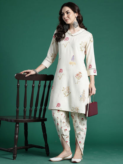 Dhiyona IE Printed A-Line Tunic With Trousers Co-Ords