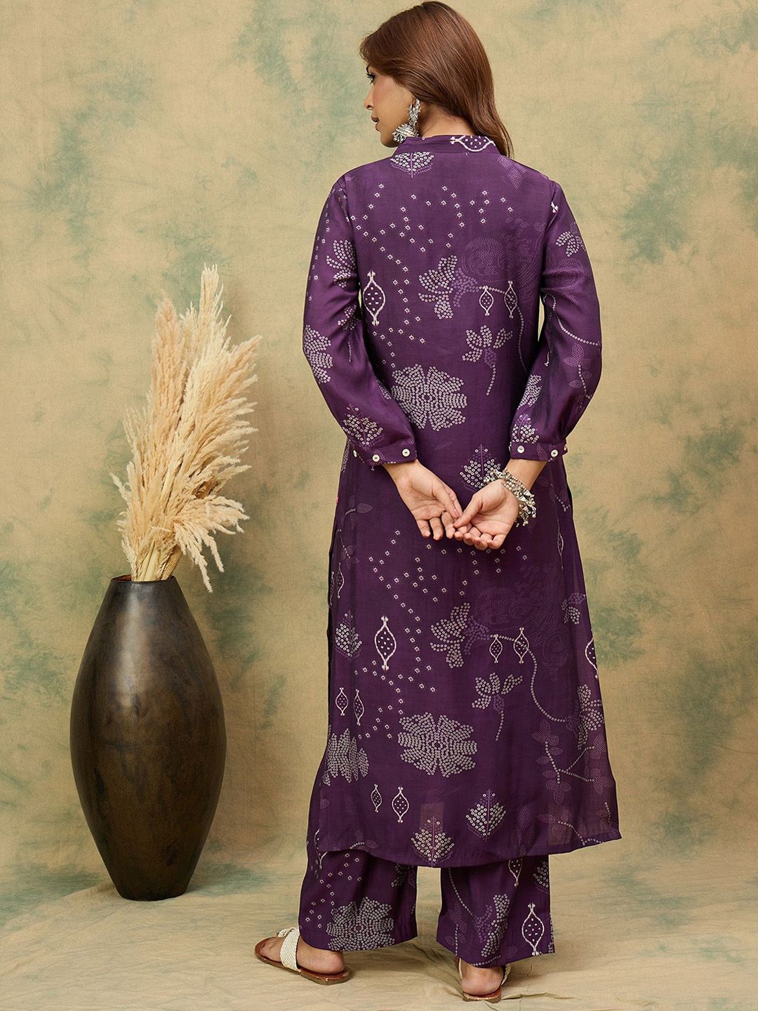 Dhiyona VA Women's Bandhani Printed Kurta with Trousers