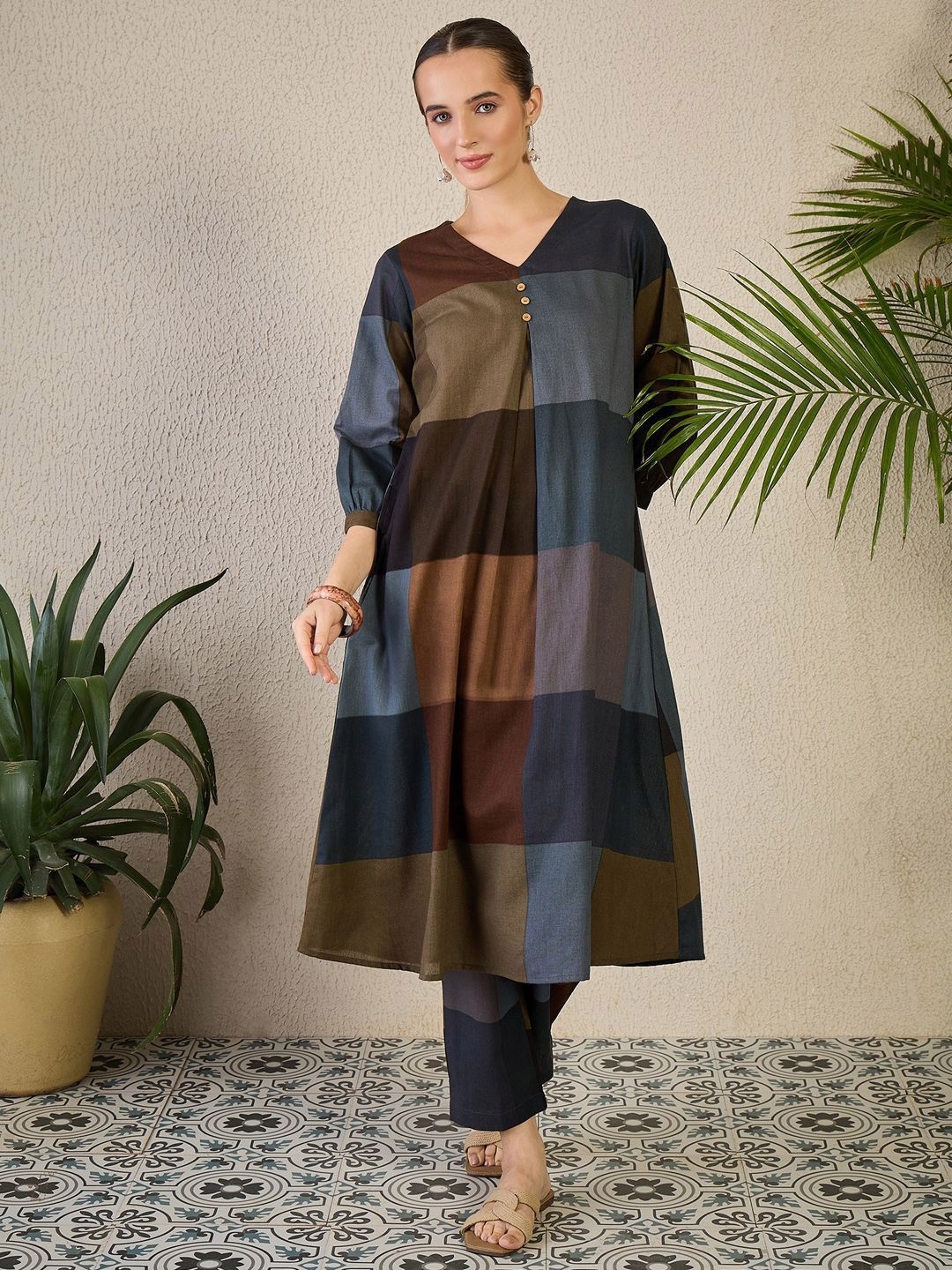 Dhiyona IE Women Printed A-line Kurta & Trousers Co-Ord Set